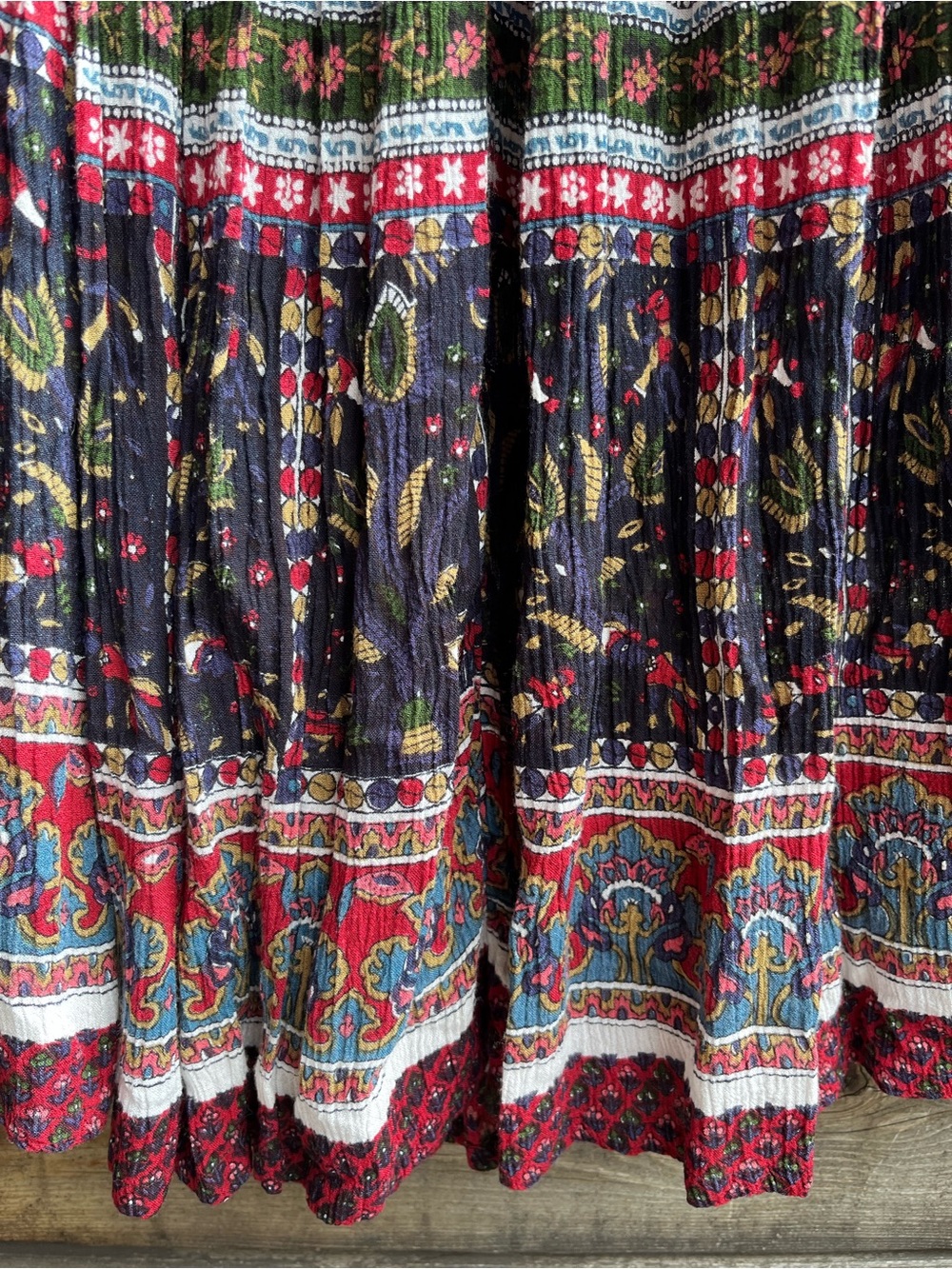 90s/Y2K Vintage Bohemian Print Full and Flowy Maxi Peasant Skirt M/L Whimsigoth - Picture 5 of 9